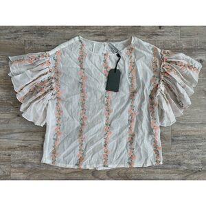 NWT ALLSAINTS ‘Aviana’ Floral Embroidered Top